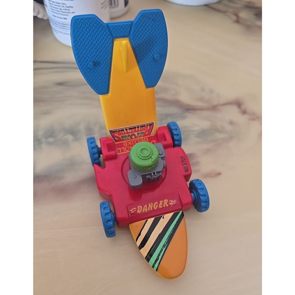 Vintage 1993 Stone Protectors Mow 'N Surf Attack Scooter Lawn Mower Deluxe Toy